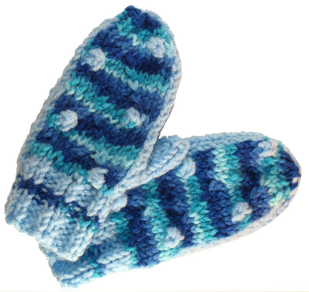 light blue mittens